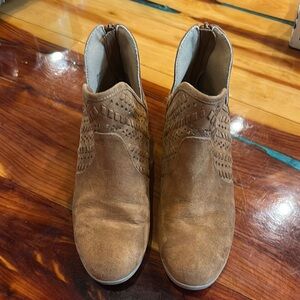 Girls Brown Leather Ankle Boots
